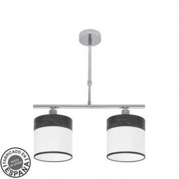 Distribuidor - Lâmpadas Diversas | Lâmpadas Modernas | LAMPARA CLOE 2XE14 CROMO/BLANCA-MADERA NEGRA REGX43X14 CM Ref: 175452009